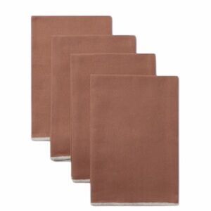 Darling Society Cotton Napkin Set Of 4 Taupe With Cream Edging NWT